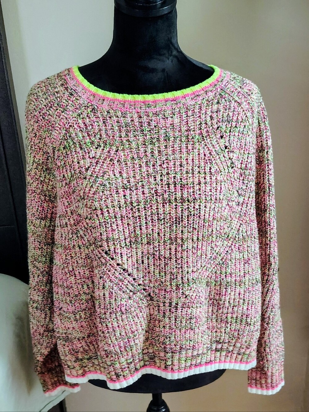 John and Jenn Fluorescent Knit Crew Neck Sweater